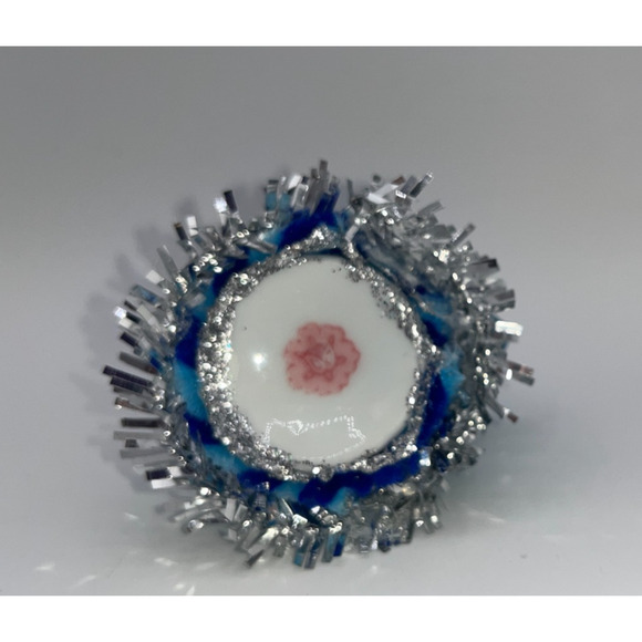 Miniature Easter Bunny Blue Silver Glittery Miniature Boat Duck Chick Egg OOAK - Picture 10 of 11